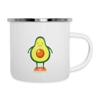 Time For Some Avo-Cardio - Avocado Cardio Gym - Emaille-Tasse - Weiß - Rechts