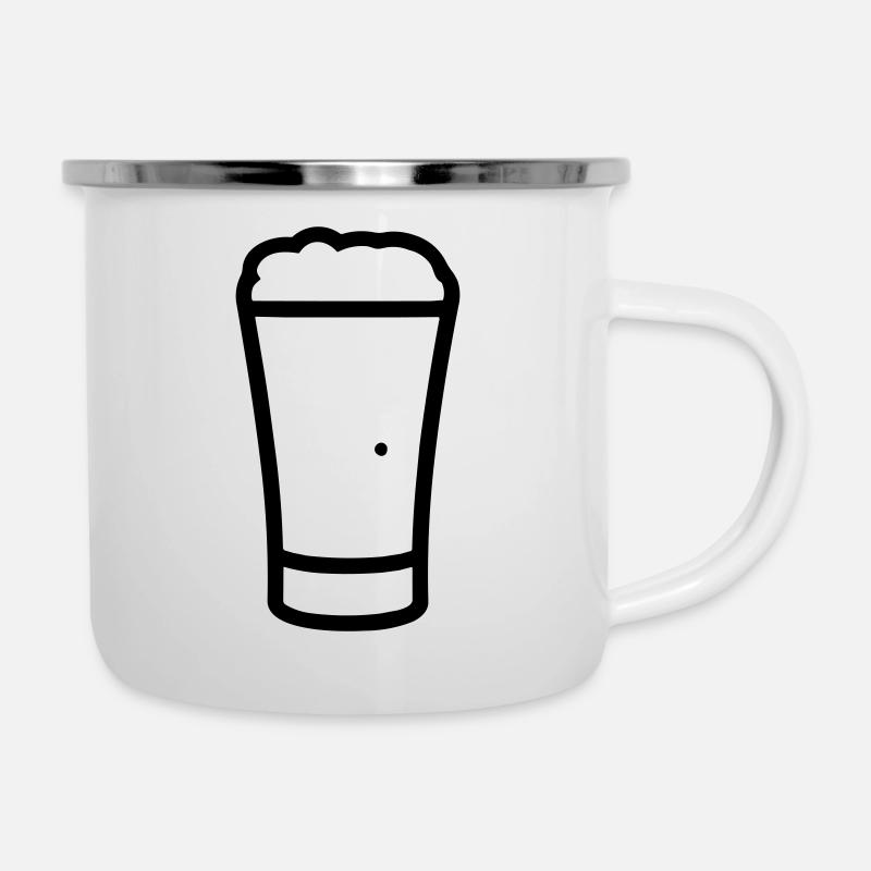 Bière - Tasse émaillée - blanc