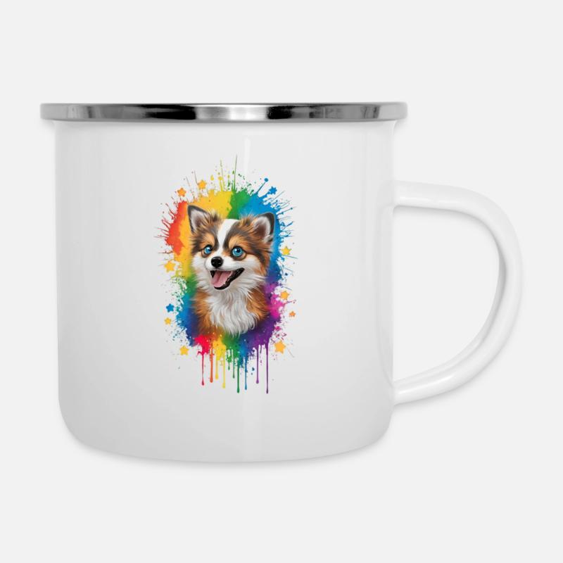 Graffiti de chien - Tasse émaillée - blanc