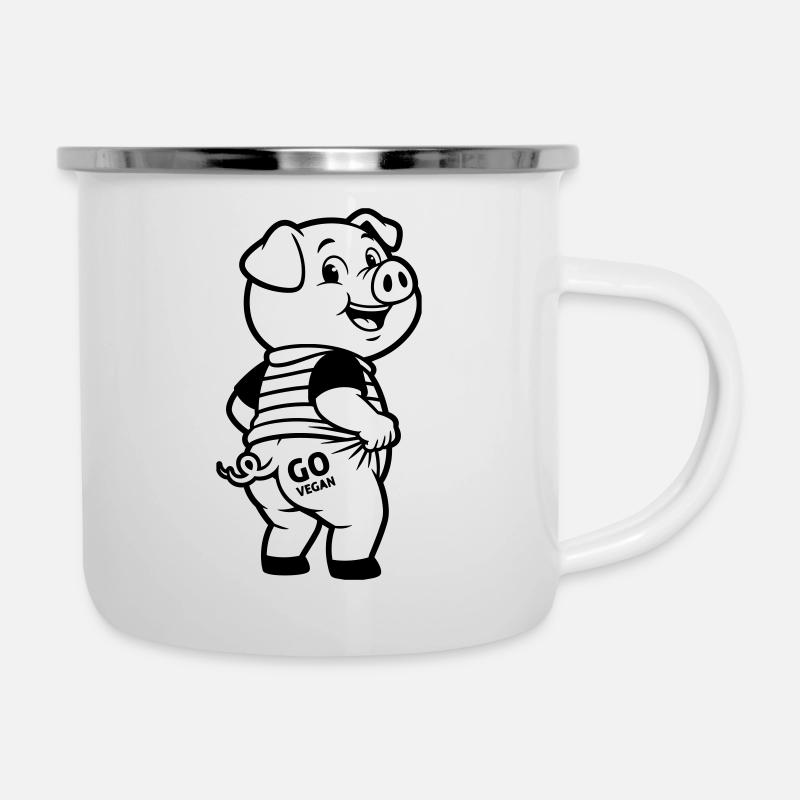 Deviens vegan - Tasse émaillée - blanc