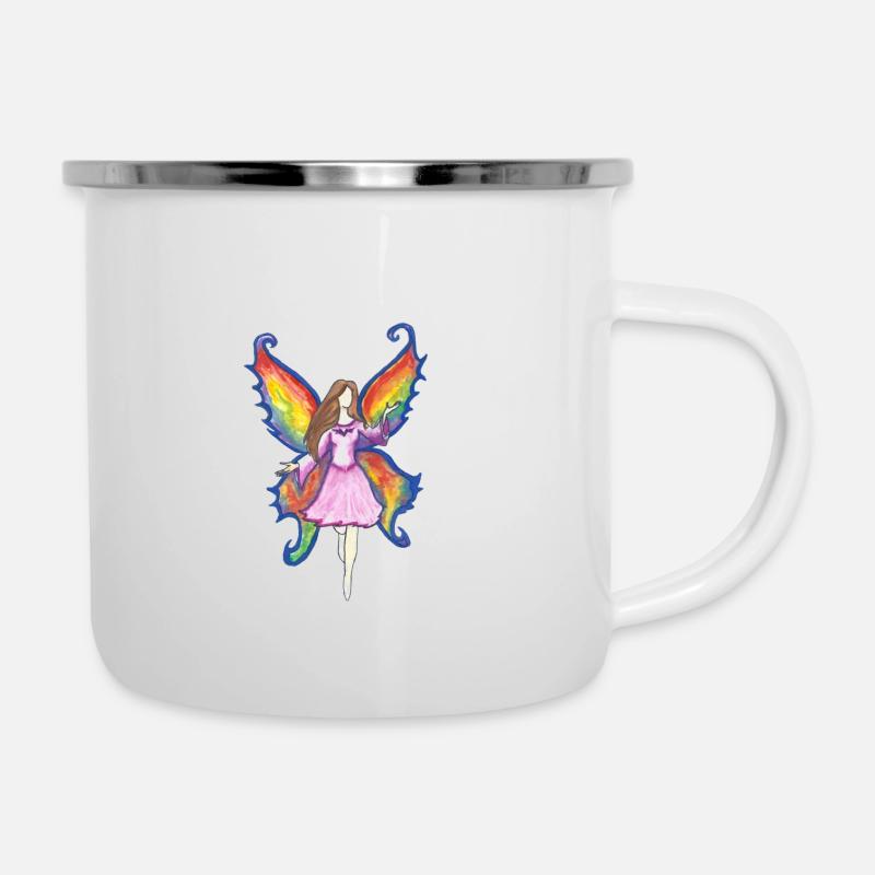 Fee aus dem Buch Sternenglanz Zauber - Emaille-Tasse - Weiß