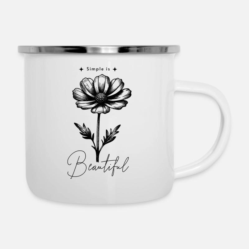 Simple is beautiful Flower - Camper Mug - white