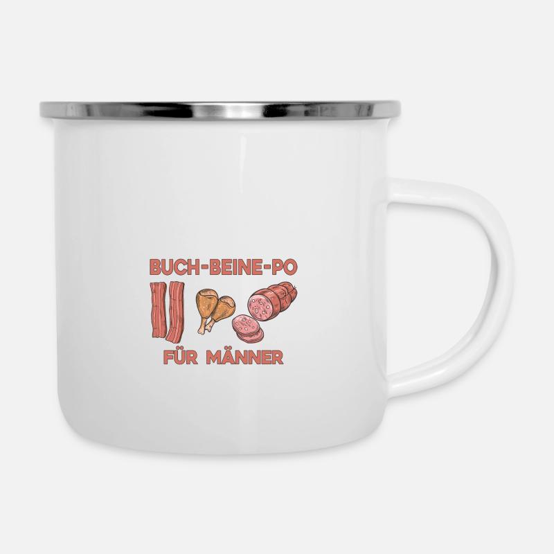 Fleisch Liebe Fleisch Schweinefleisch Hühnerfleisc - Emaille-Tasse - Weiß
