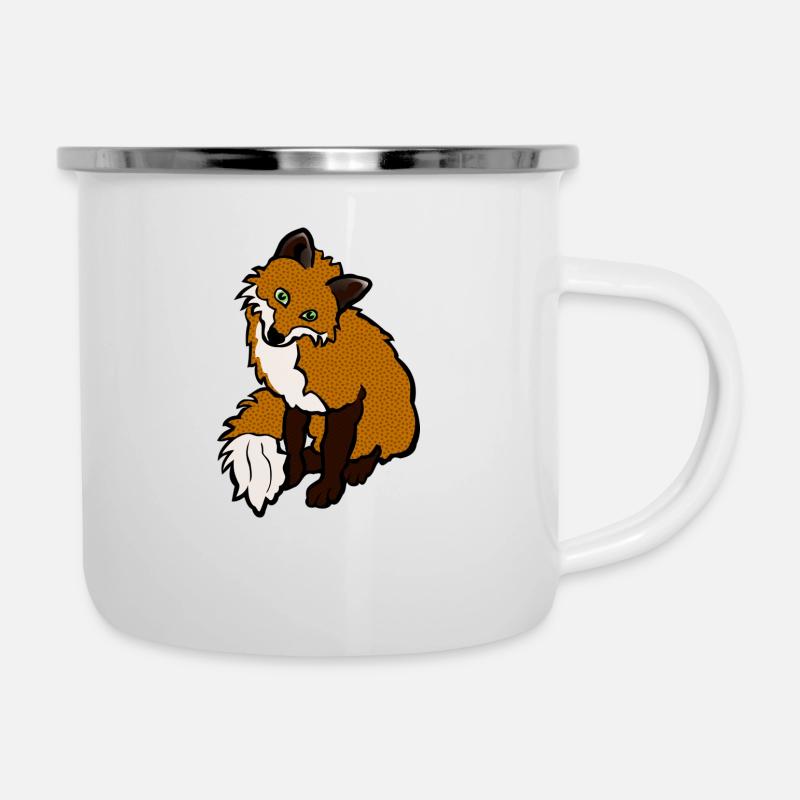 Fuchs - Emaille-Tasse - Weiß