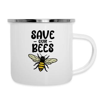 Bee Environmental Statement Species Protection Animal Welfare - Camper Mug - white - Right
