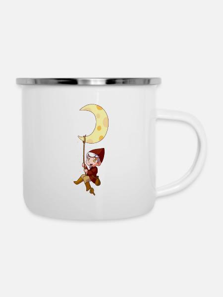 Sandman mit Mond - Emaille-Tasse - Weiß