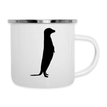 Meerkats / / Surikate / / Afrique / / afrique - Tasse émaillée - blanc - Droite