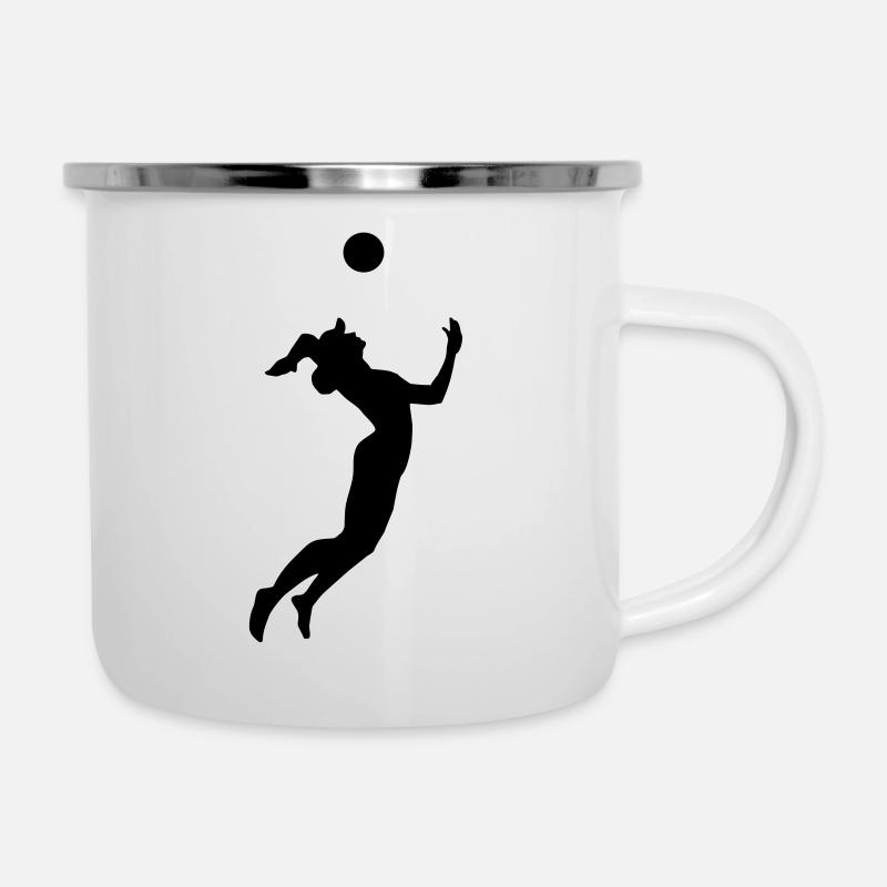 Volleyball, Beachvolleyball - Emaille-Tasse - Weiß
