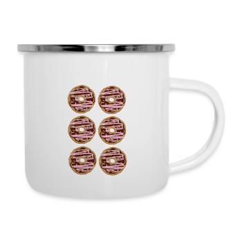 Funny Workout | Check Out My Six Pack | Donuts - Tasse émaillée - blanc - Droite