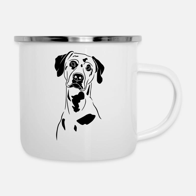 Dalmatiner - Emaille-Tasse - Weiß