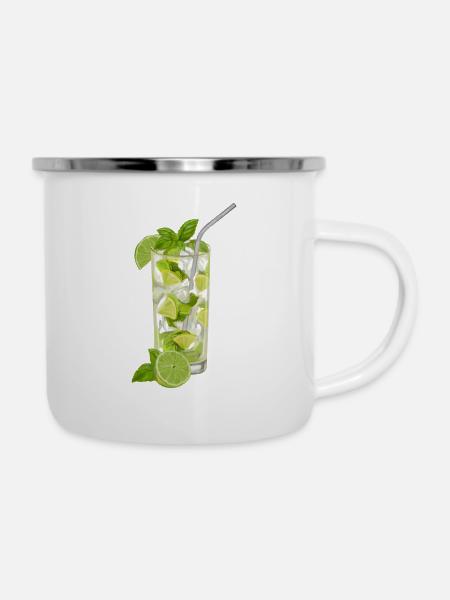 Mojito Glas - Emaille-Tasse - Weiß