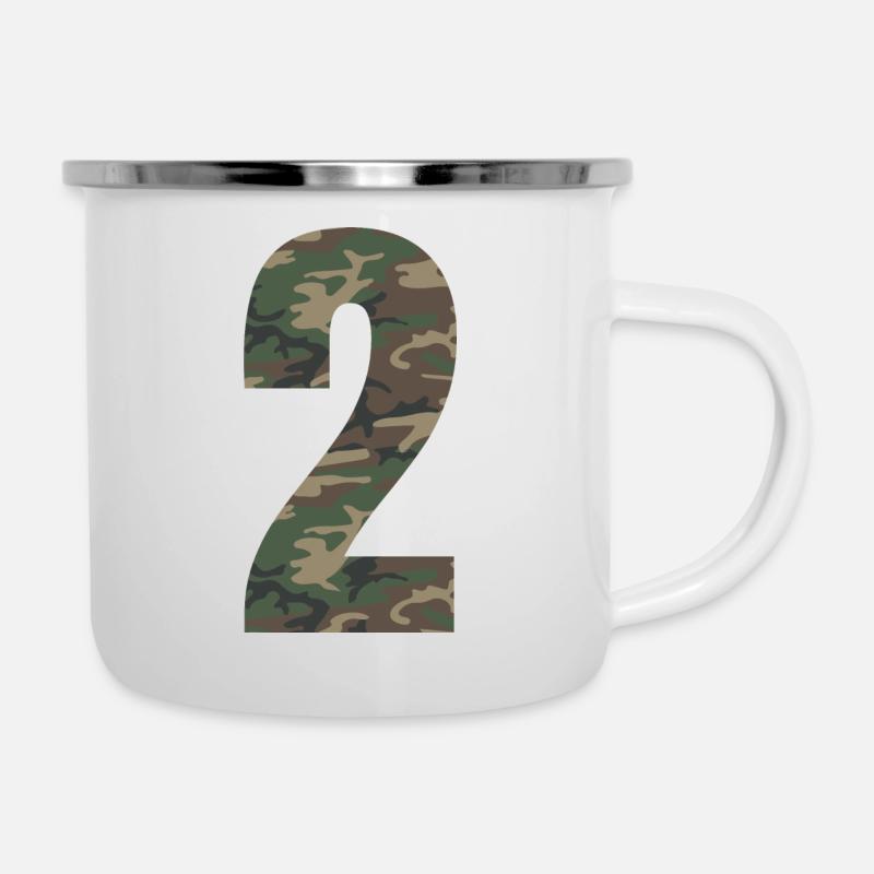 Tough number 2 in camouflage pattern! - Camper Mug - white