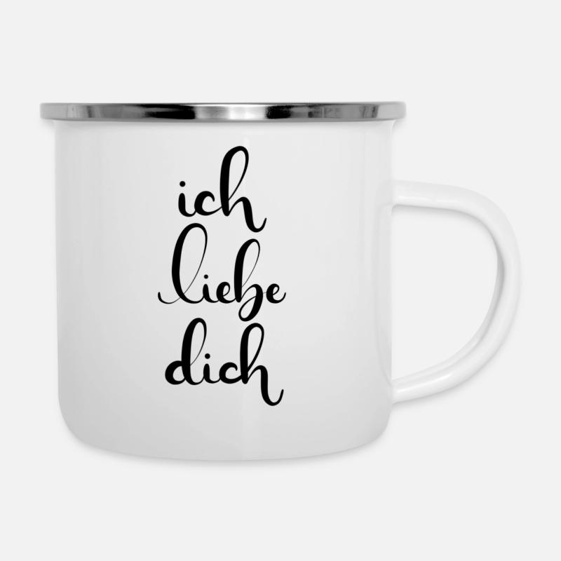 ich liebe dich - Emaille-Tasse - Weiß