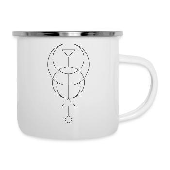 Moon - Lune - Tasse émaillée - blanc - Droite