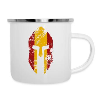 Spartan helmet with the flag of Spain - Camper Mug - white - Right