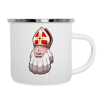 Visage de Saint Nicolas - Tasse émaillée - blanc - Droite