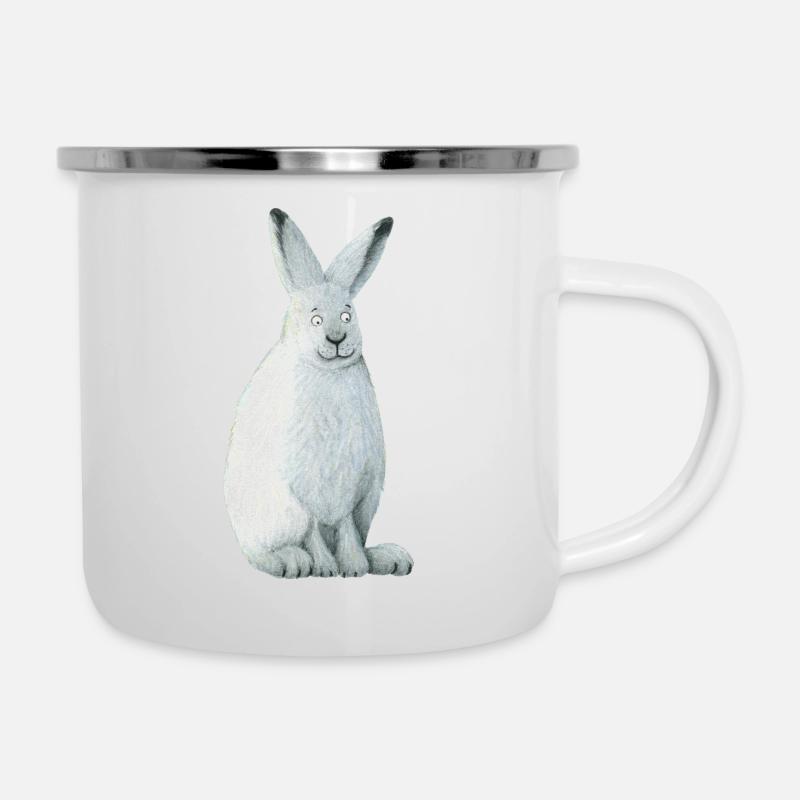 Polarhase - Emaille-Tasse - Weiß