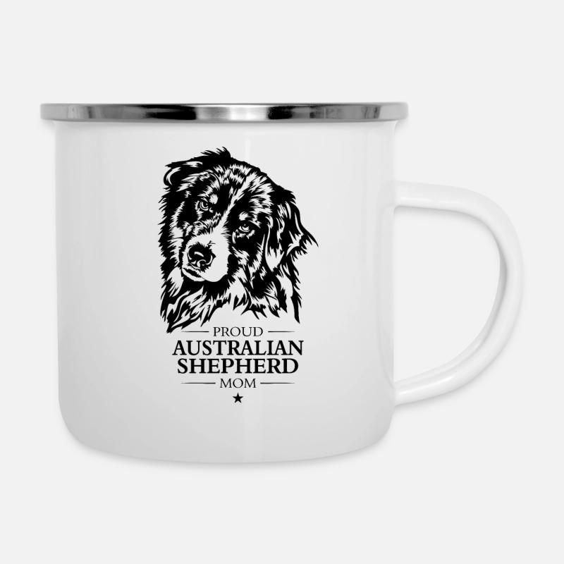 Berger Australien Maman Chien Chien Wilsigns - Tasse émaillée - blanc