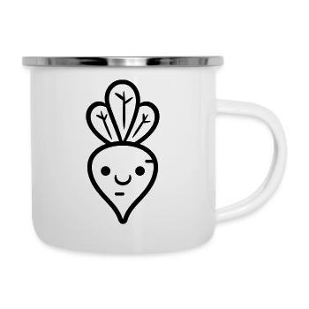 Carotte - Tasse émaillée - blanc - Droite