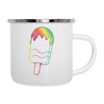 Contour de glace arc-en-ciel style néon - Tasse émaillée - blanc - Droite