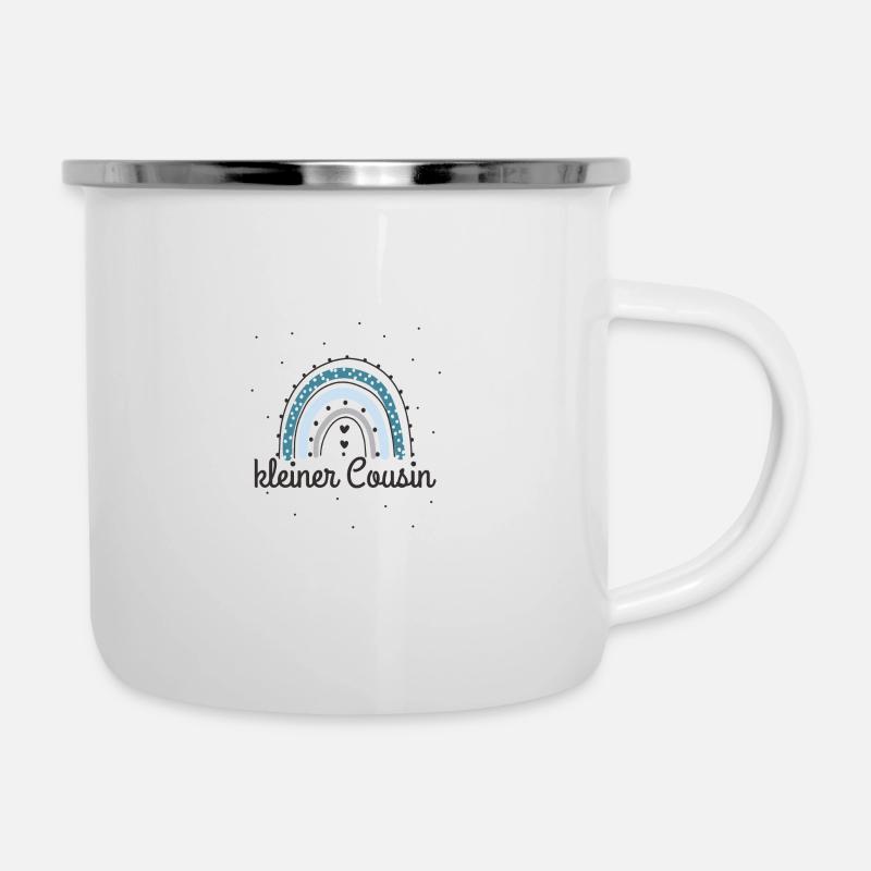 Kleiner Cousin Regenbogen - Emaille-Tasse - Weiß