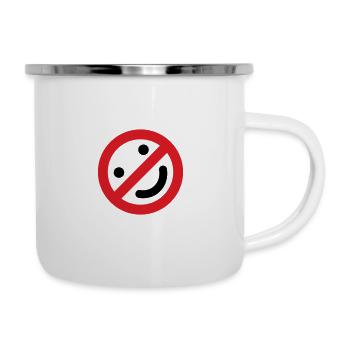 PAS DE SOURIRE. - Tasse émaillée - blanc - Droite