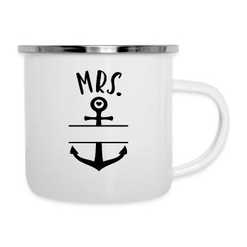 (mr__mrs_anchor_2) - Emaille-Tasse - Weiß - Rechts