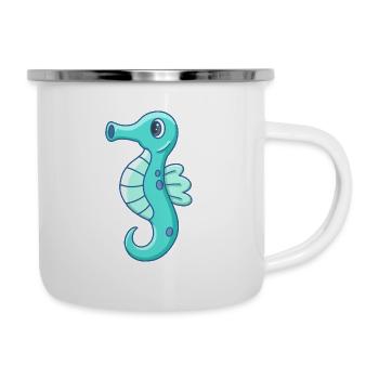 Mignon petit hippocampe - Tasse émaillée - blanc - Droite