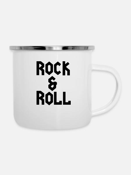 Rock 'n' Roll - Emaille-Tasse - Weiß