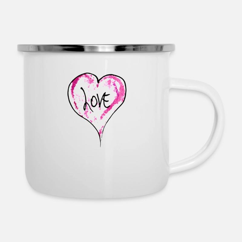PINK LOVE - Camper Mug - white