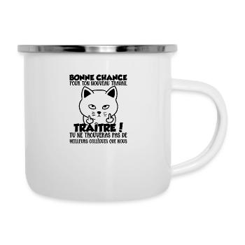 Retraite Cadeau Départ Collègue Travail Humour - Tasse émaillée - blanc - Droite