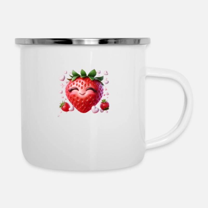 The Cheerful Strawberry - Camper Mug - white