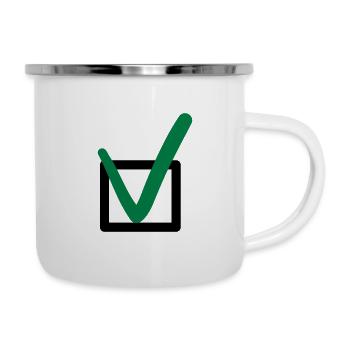 Häkchen Zeichen Symbole - Emaille-Tasse - Weiß - Rechts