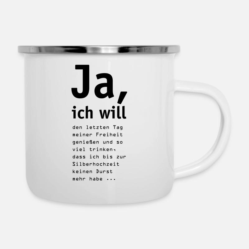 bachelor03 - Emaille-Tasse - Weiß