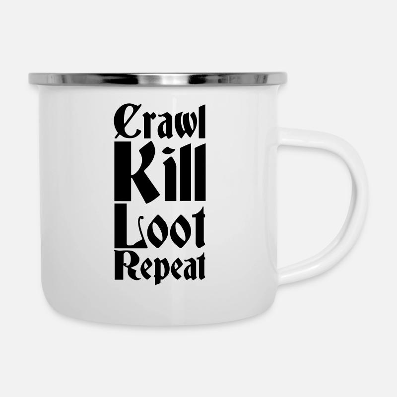 Crawl, kill, loot, repeat - Camper Mug - white