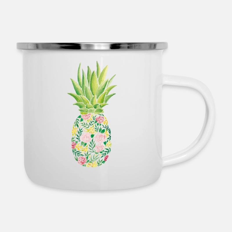 Ananas - Tasse émaillée - blanc