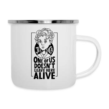 Jessica Fletcher. Version noire - Tasse émaillée - blanc - Droite