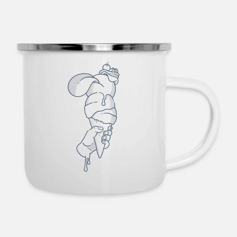 Glace affamée - Tasse émaillée - blanc