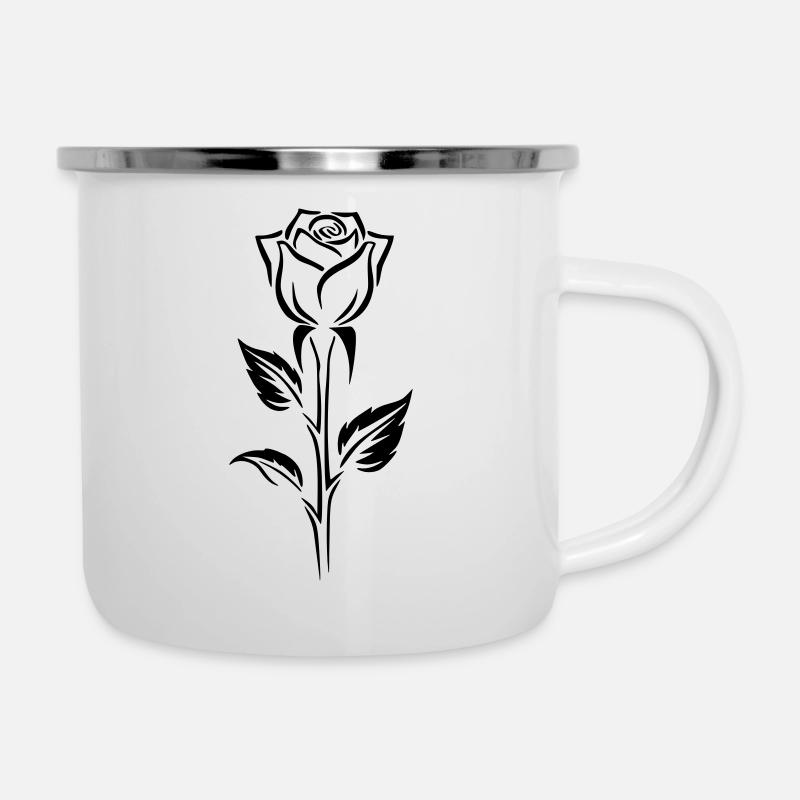 Conception simple d’un logo rose - Tasse émaillée - blanc