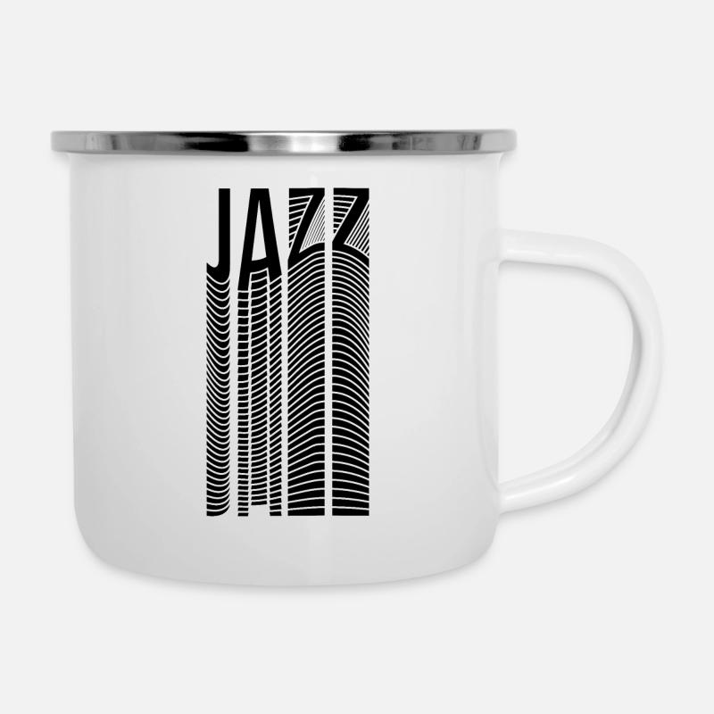 Jazz-Typografie-Logo - Emaille-Tasse - Weiß