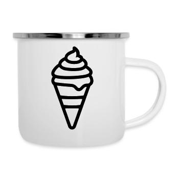 Eis - Emaille-Tasse - Weiß - Rechts