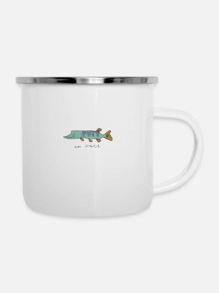 der Hecht - Emaille-Tasse - Weiß
