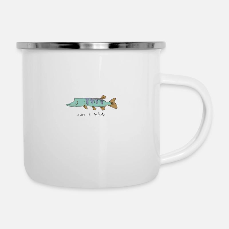 der Hecht - Emaille-Tasse - Weiß