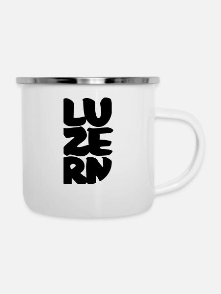 Luzern - Emaille-Tasse - Weiß