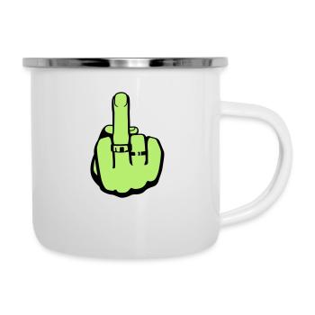 Finger Frauen - Emaille-Tasse - Weiß - Rechts