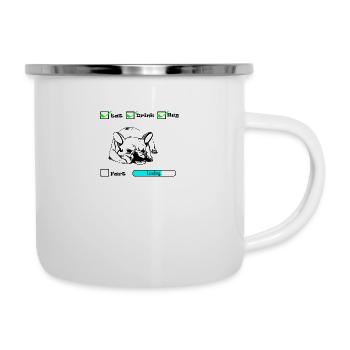 bouledogue français - Tasse émaillée - blanc - Droite