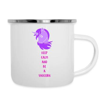 Licorne Restez calme - Tasse émaillée - blanc - Droite