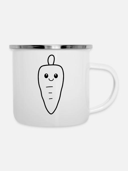 Karotte - Emaille-Tasse - Weiß
