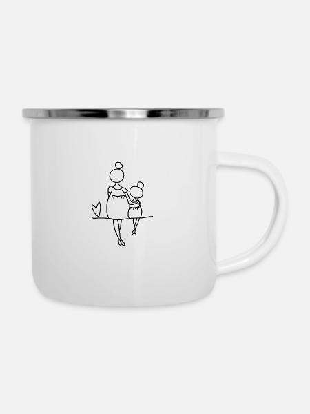Mutter Tochter Liebe - Emaille-Tasse - Weiß