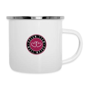 cercle de coeur de l'équipe de rêve - Tasse émaillée - blanc - Droite